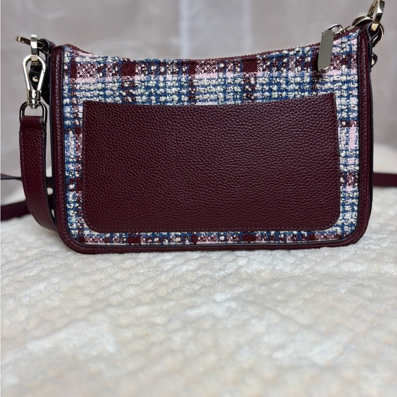 Kate Spade Stylish Plaid Shoulder Bag - Burgundy and White - Picture 9 of 15